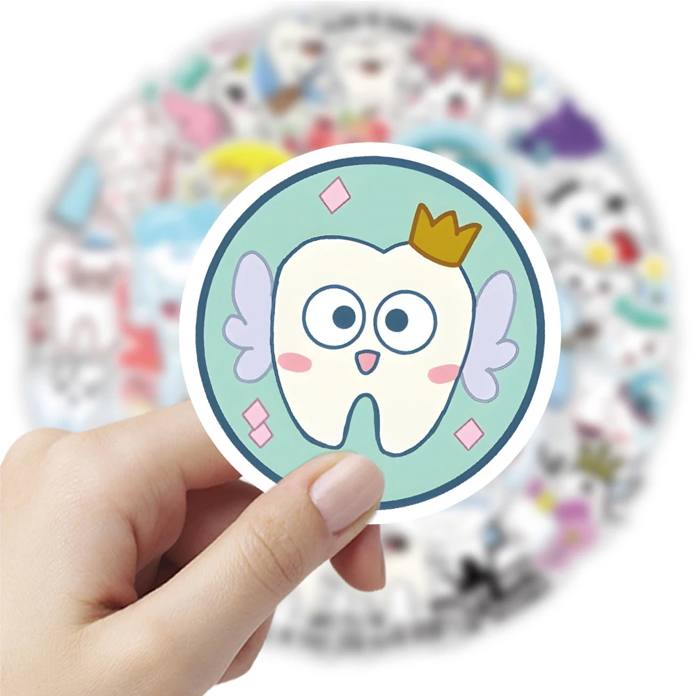 Cartoon Teeth Protection Waterproof Sticker Pack for Kids - Cute and Durable Adhesive Decals