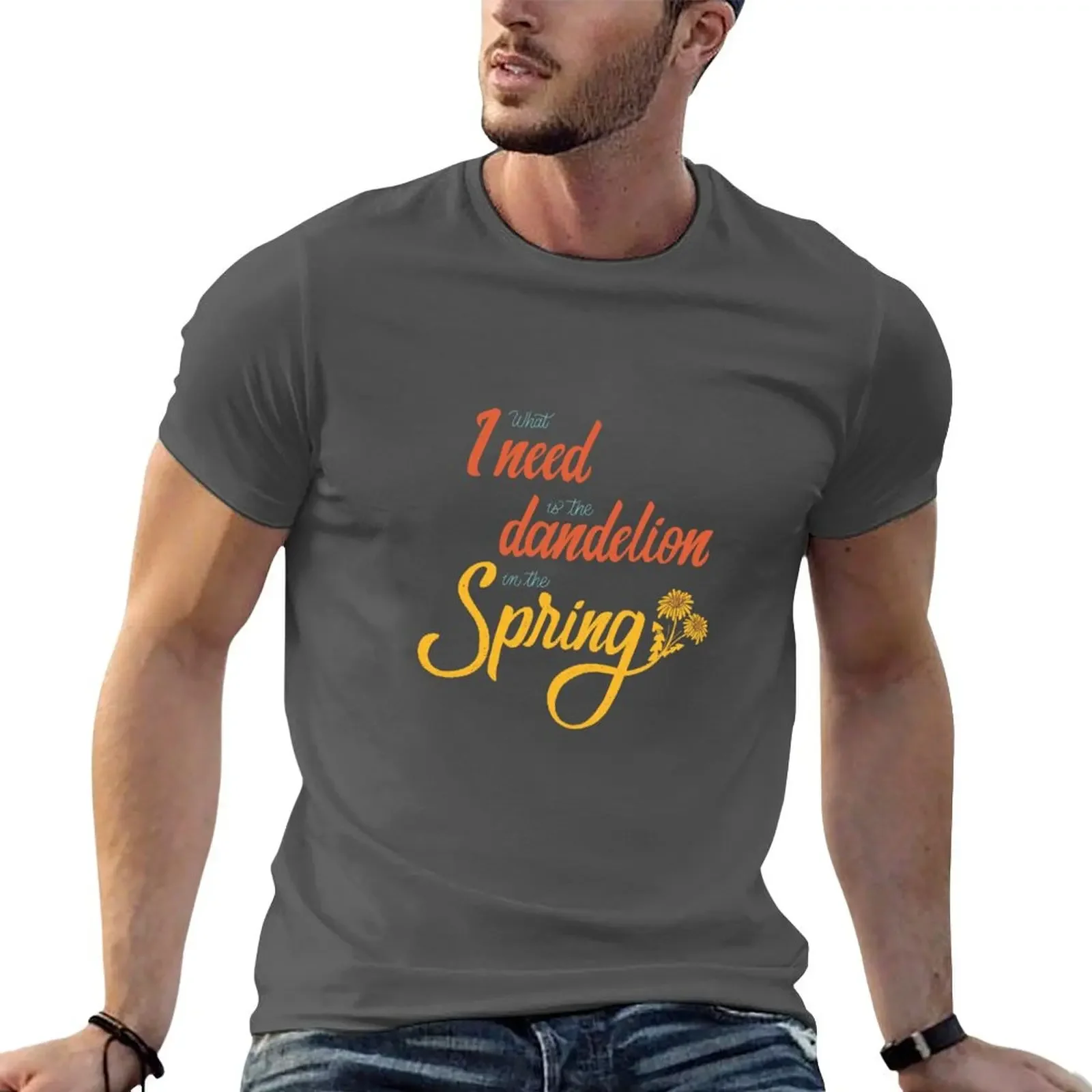 Dandelion in the spring T-shirt plus sizes summer clothes Men's t shirts