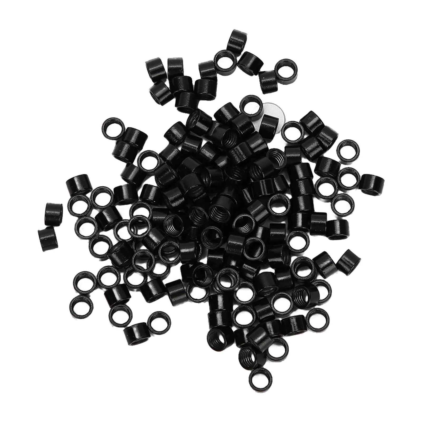 1000PCS Aluminum Micro Links Rings Beads Screw Micro Rings Hair Extension Tool Black Hair Extension Beads Hair Extension Rings 5