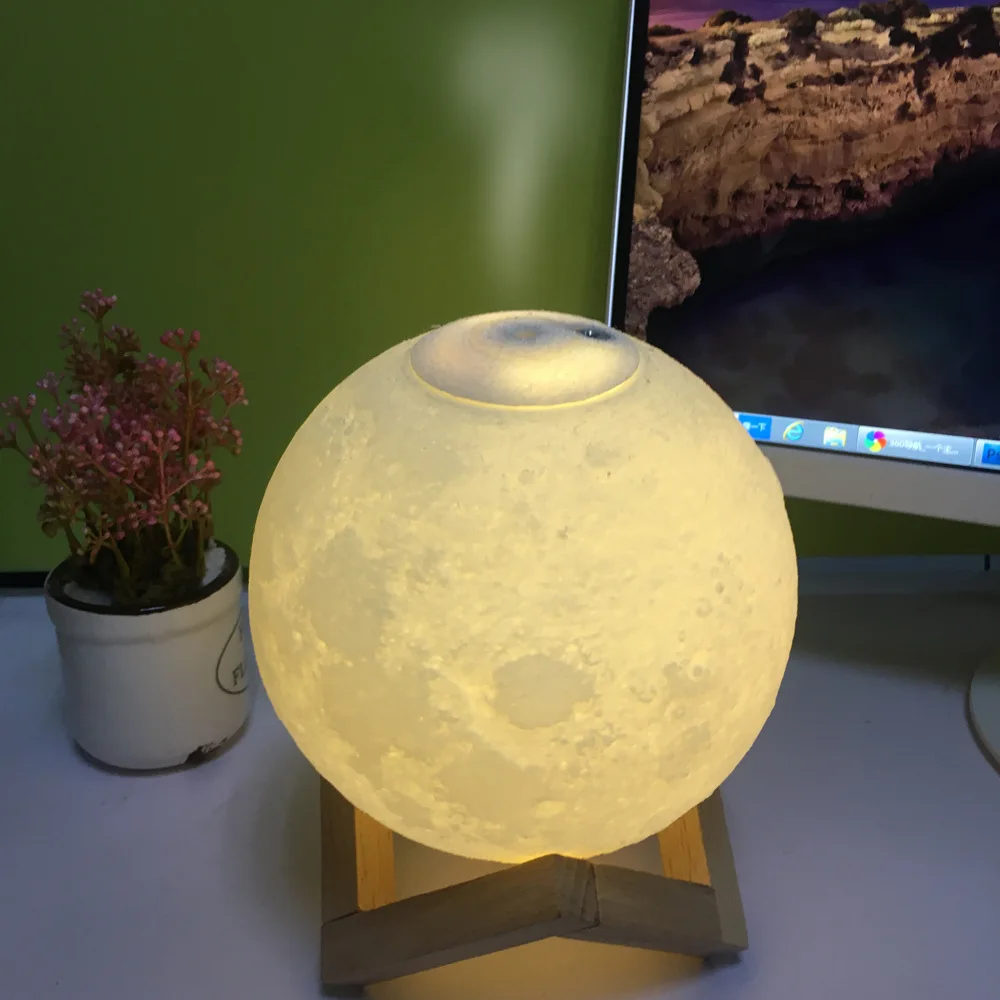 3D Printing Moon Lamp Humidifier Mini Usb Charging Home Mute Air Purifier Atomizer Small Night Light