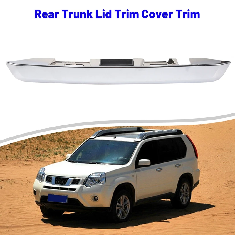 

Car Silver Rear Trunk Lid Trim Cover Trim Trunk Lid Cover Trim Accessories Kits For Nissan X-Trail Xtrail T31 2008-2013