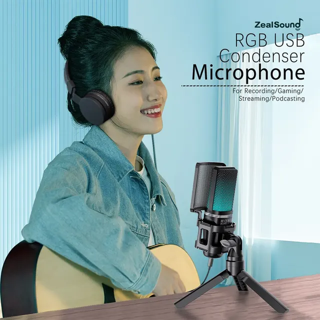 Zealsound RGB USB 콘덴서 게임용 마이크 컴퓨터 전문 마이크 스트리밍 팟캐스트용 알리 인기 추천 Zealsound RGB USB 콘덴서 게임용 마이크 컴퓨터 전문 마이크 스트리밍 팟캐스트용 알리 인기 추천