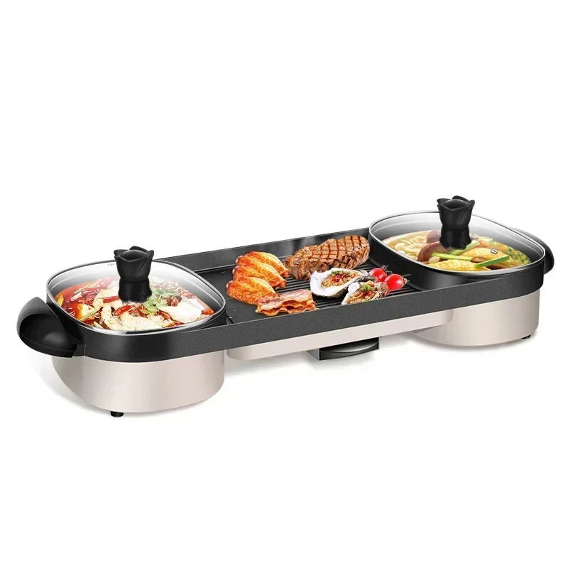 barbecue oven household electric baking pan non stick barbecue machine multi-functional rinse and roast hot pot 6-10 people 6