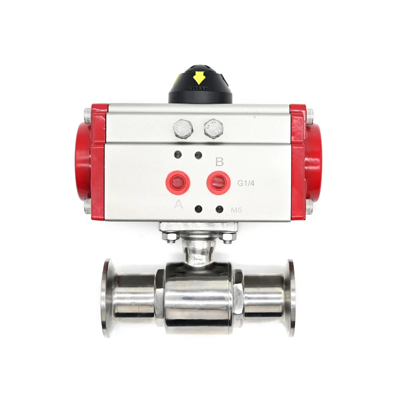 JTAIV DN15-DN100 Pneumatic sanitary quick-fit 2 way stainless steel pneumatic actuator Pneumatic Quick Install Ball Valves