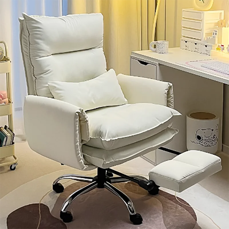 

Роскошный белый офисный стул, нескользящий современный удобный компьютерный игровой стул в скандинавском стиле, простой поворотный стул, офисная мебель для геймеров
