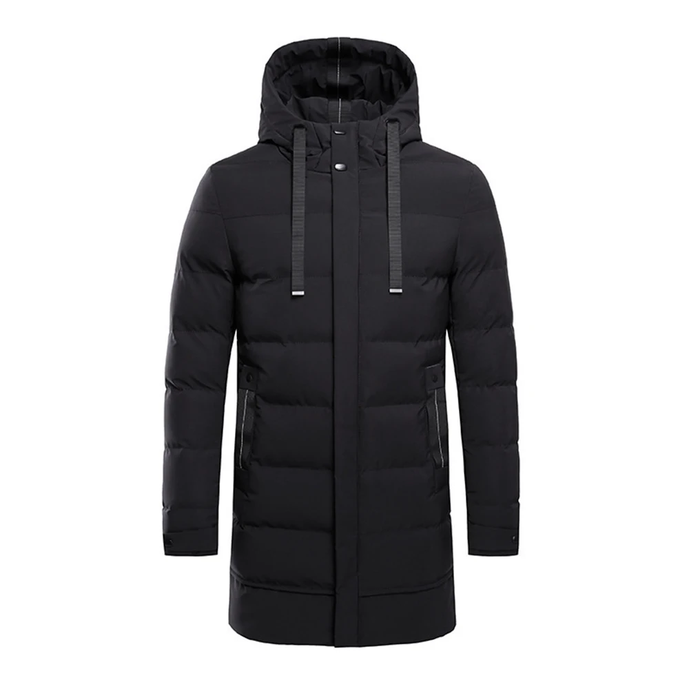 Mens Coats Winter Warm Parkas Middle-Length Jacket Outwear Male 2022 Casual Hooded Thicken Long Parka Overcoat Male Windbreaker