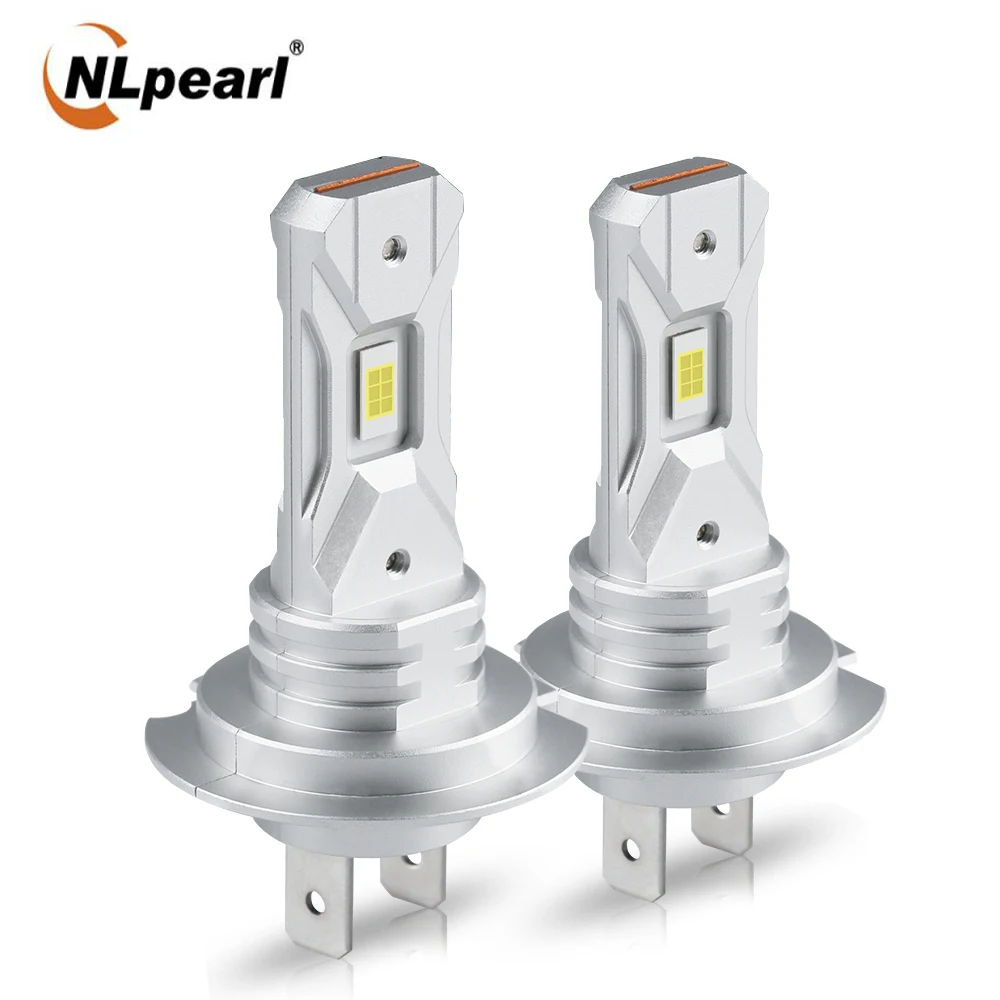  NLpearl 2Pcs H7 LED Headlight Light 12V 18000LM 60W Mini LED H7 Bulb Ledlamp Fanless Wireless Car Head Lamp 5530 CSP White 6000K 