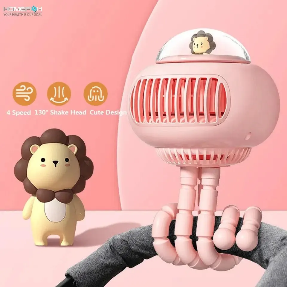 HOMEFISH Electric Fan Portable Safe Stroller