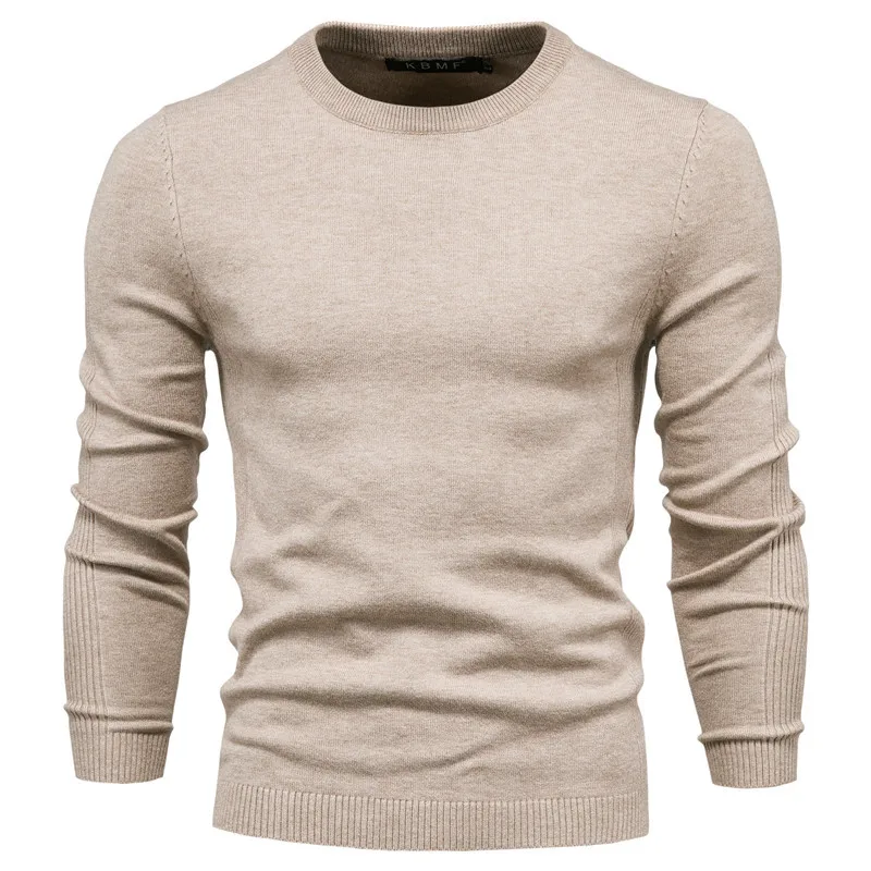 2023 New Winter Casual High Quality Thickness Pullover Men O-neck Solid Color Long Sleeve Warm Slim Men's Sweater Men's Clothing