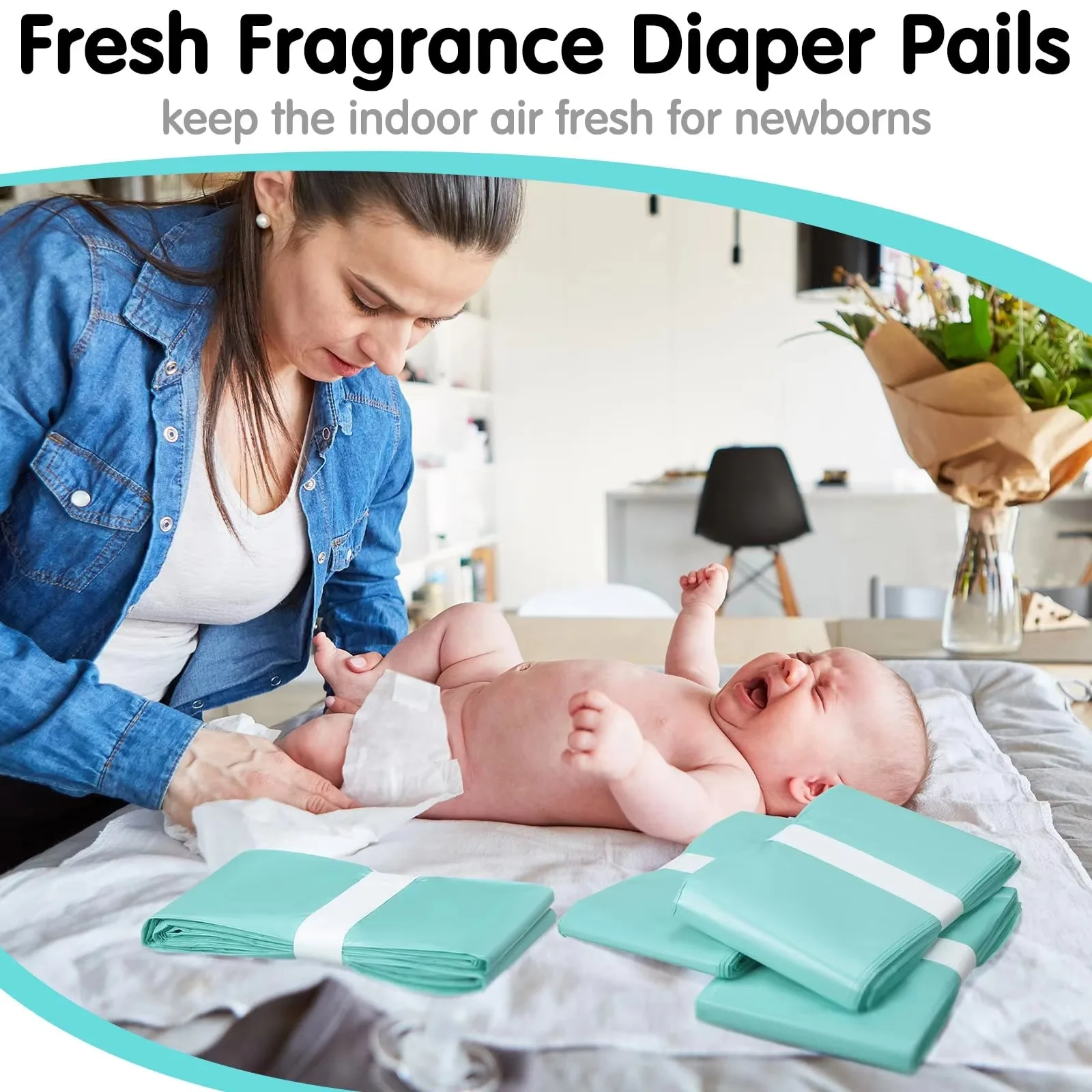 Trash Bags Refill Diaper Pail Refills Bady Diaper Refills For ClASSIC Dekor And KORBEL Diaper Garbage Bags For 16L Trash Bucket Replacement Liners