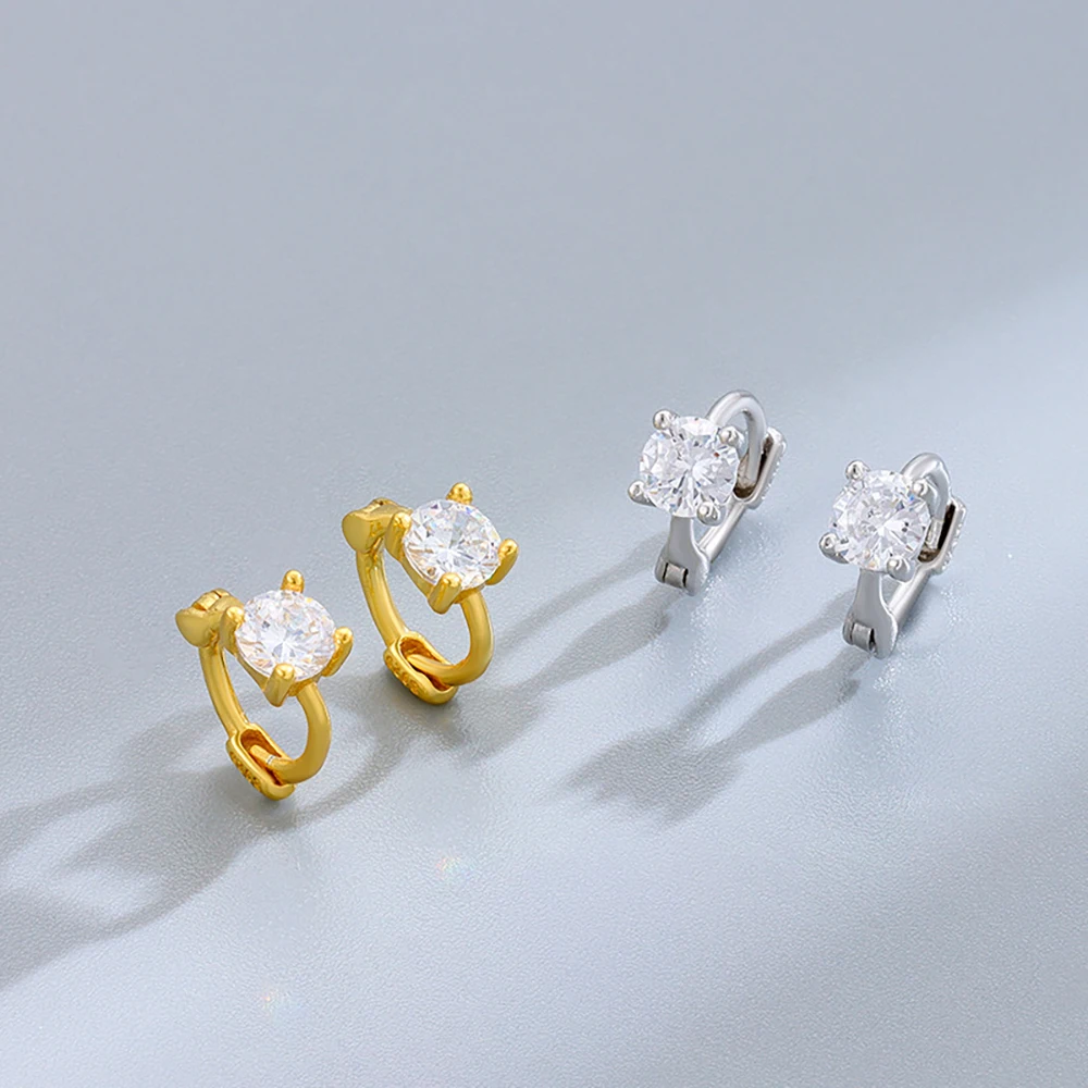 Nuovi Orecchini A Cerchio Piccoli Con Zirconi In Acciaio Inossidabile Per Le Donne Minimal Huggie Geometric Square Earring Wedding Christmas Jewerly G