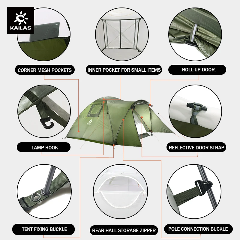KAILAS STAR NIGHT III Breathable Ultralight Camping Tents for 3-4 Person Double Layer Waterproof Outdoor Hiking Tent KT2203212
