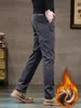Winter New Men's Corduroy Fleece Casual Pants Warm Thick Classic Fashion Straight Plush Velvet Trousers Brand Clothing Male 4