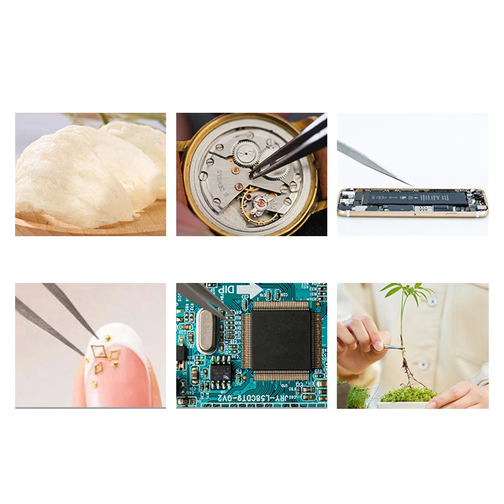 Stainless Steel Precision Tweezers Reverse Fixed Self-locking Inverse Tweezers For Integrated Circuit Maintenance