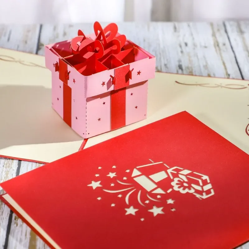 3D pop-up style greeting card handmade paper carving birthday gift greeting cards creative paper carving thank you card