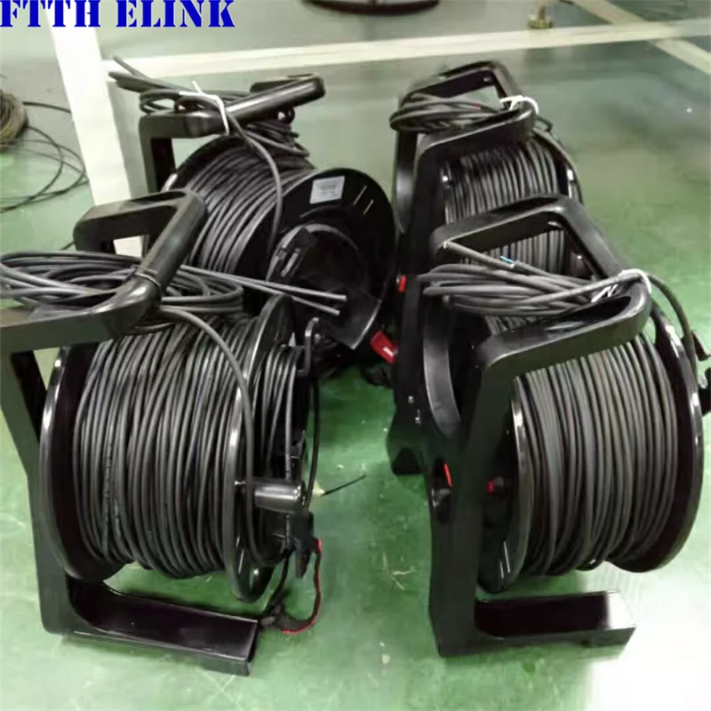 방수 단일 모드 야외 FTTH 광섬유 패치 코드, PCD235 드럼, 4 코어 SM LSZH, 4C TPU LC-LC, 50m 60m 70m 80m 90m