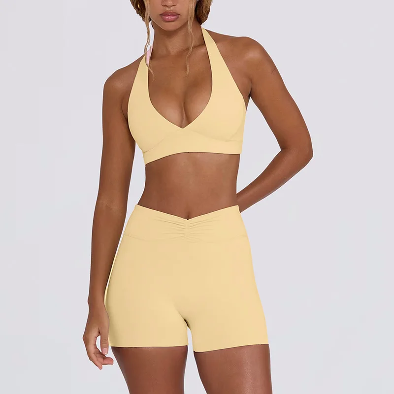 yellow shorts set