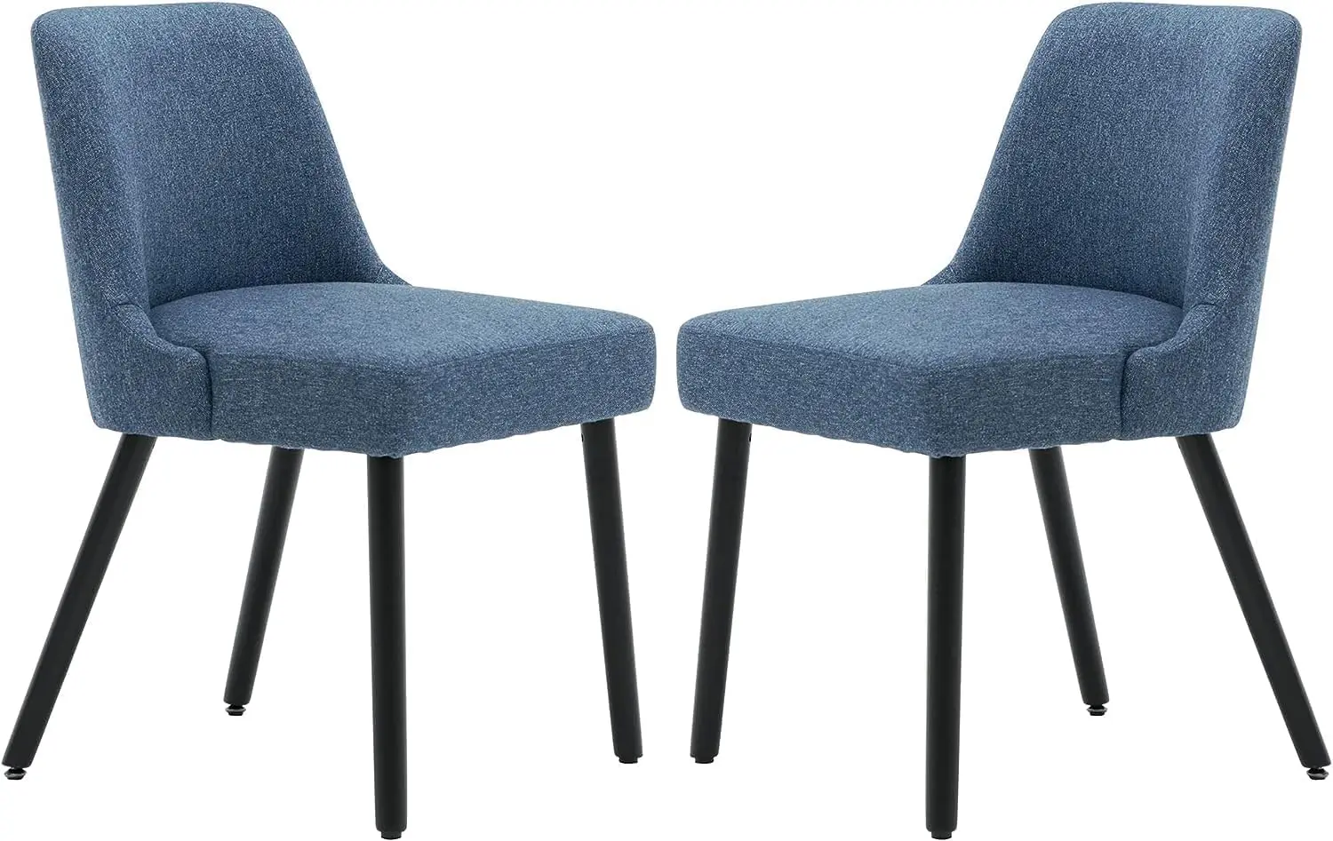 

MINCETA Dining Chair,Morden Wood Leg Upholstered Kitchen Chair Set of 2,Performance Fabric in Navy
