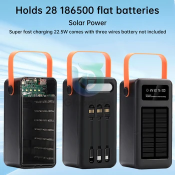 28*18650 Guscio per Banca di Energia Solare Grande Capacità 22,5 W Ricarica Veloce Power Bank Case fai da te Saldatura Free Battery Storage Box