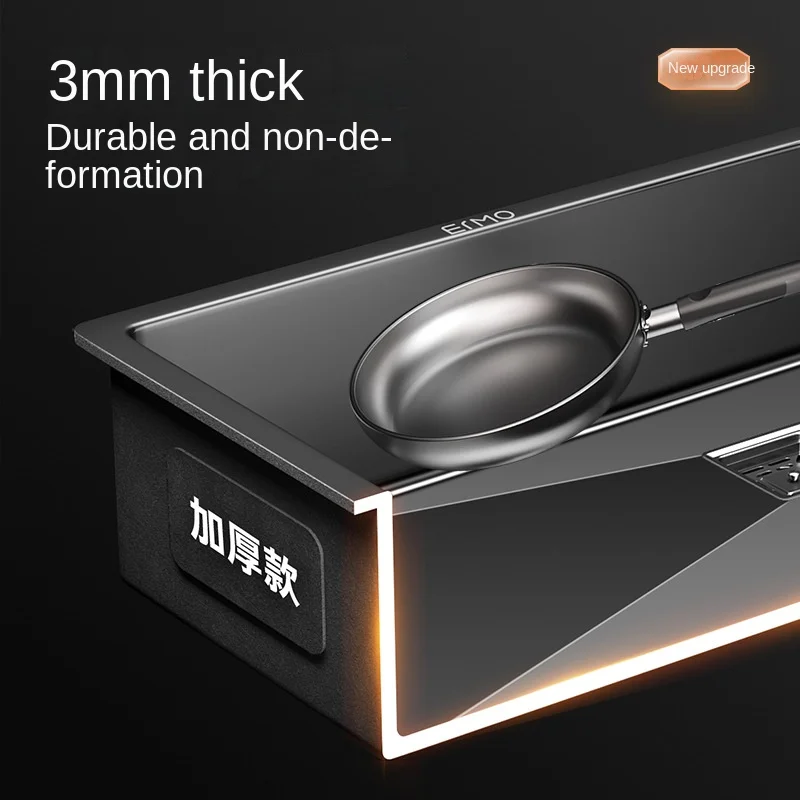 Nano 304 Stainless Steel Handmade Sink Vegetable Washing Basin Large Single Slot kitchen Sink Under The Counter Basin 2