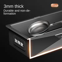 Nano 304 Stainless Steel Handmade Sink Vegetable Washing Basin Large Single Slot kitchen Sink Under The Counter Basin 2