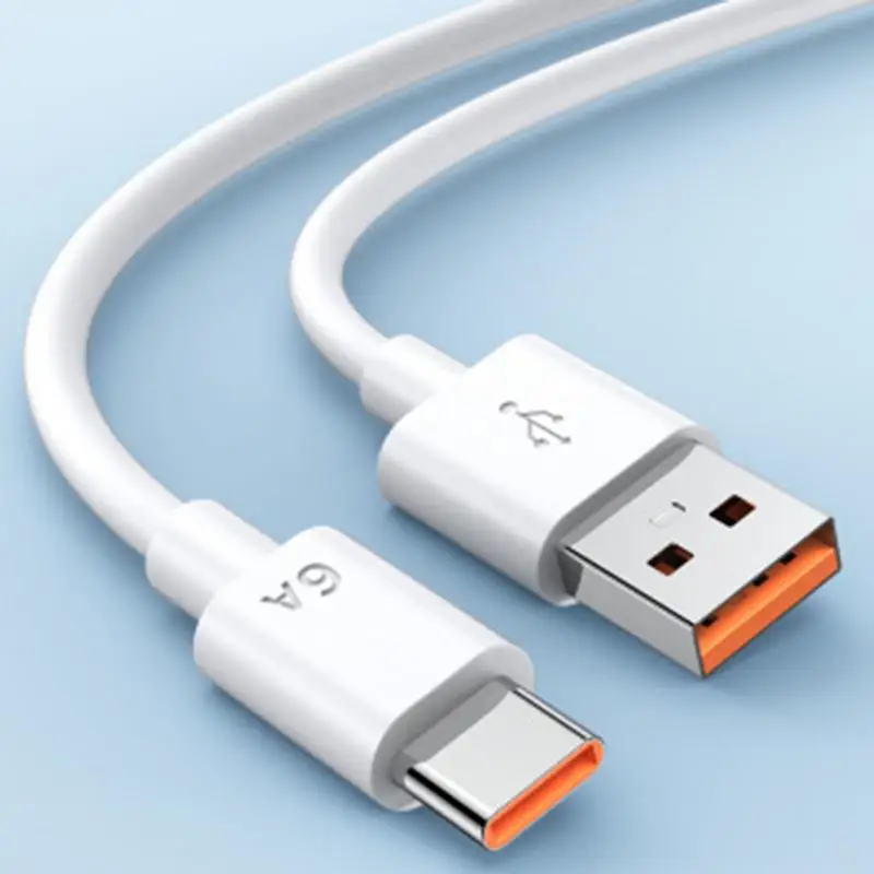 

USB Type C Charging Data Cord 6A Super Fast Charging 66W Data Cable Phone Super-Fast Charge For Huaw-ei Mate 9 10 P10 P20 Pro
