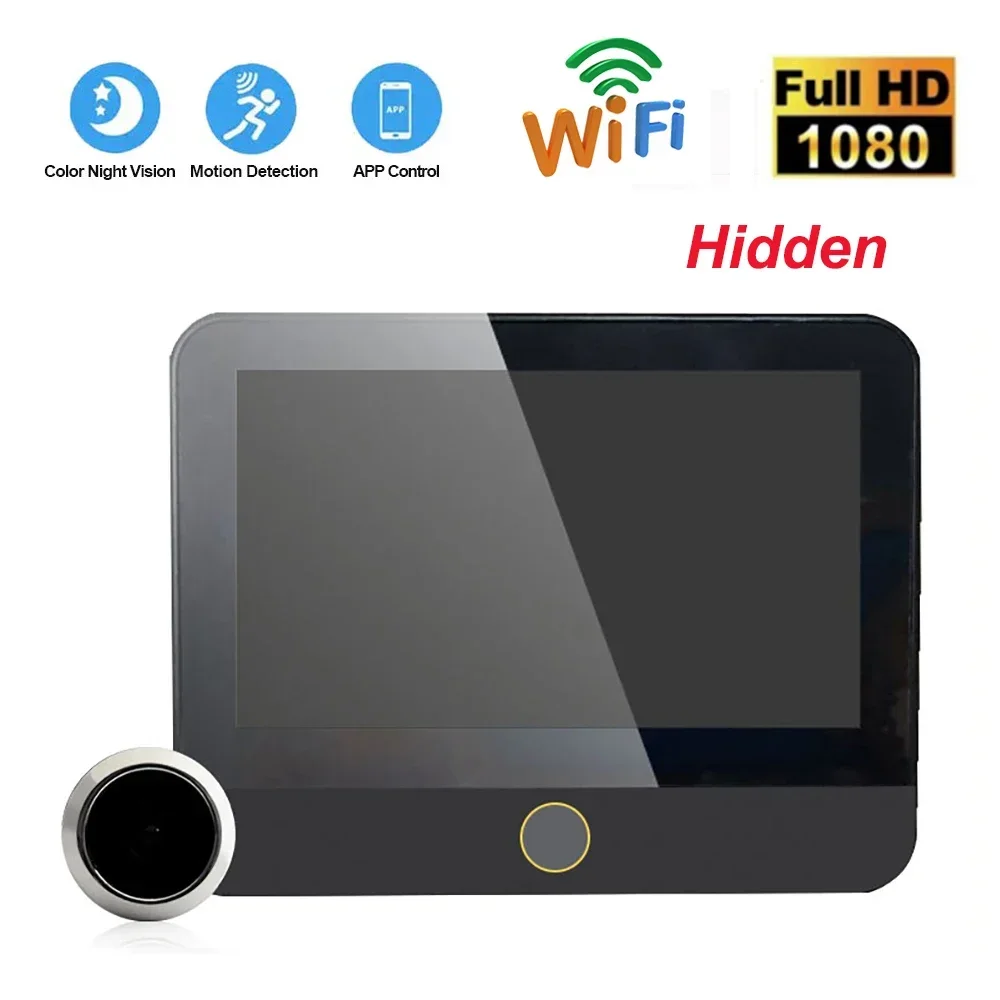 new-wifi-smart-door-bell-eye-1080p-fhd-peephole-camera-audio-43'-ips-screen-pir-infrared-announcement-digital-viewer