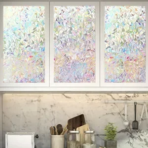 Description Picture 6 of item3D Frosting Window Privacy Film Matte Static Vinyl Glass Movie Stickers Anti Light UV Crescent Adhesive Mirror Foil Clings Tools
