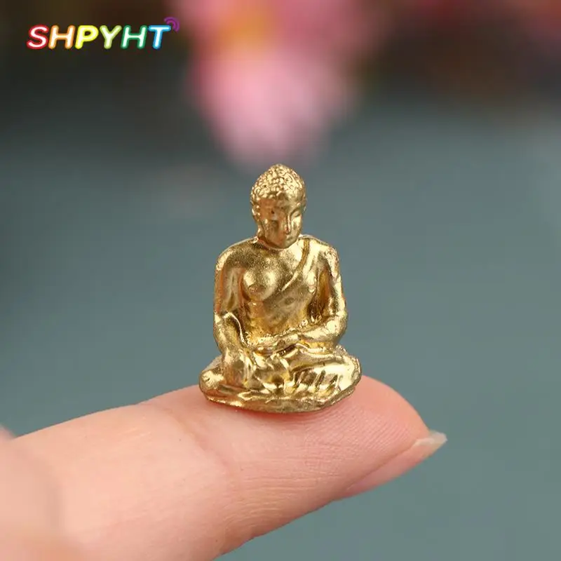 

1pc Miniature Alloy Gold Miniature Buddha Statue Sculpture Buddhism Sculpture Angels Sculpture Statue 1/12 Dollhouse Home Decor