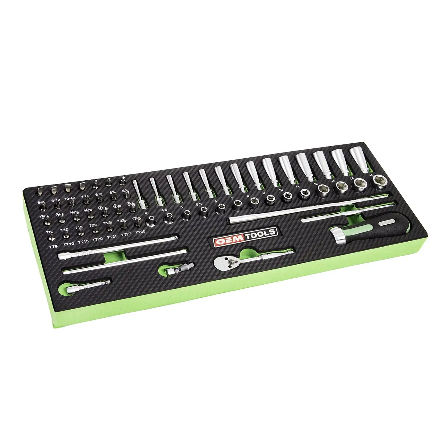 

23997 64 Piece 1/4" Drive Socket Mechanic's Set, Features a Hard Chrome™ Finish,Sockets Have a Posi-Grip No-Slip® Design