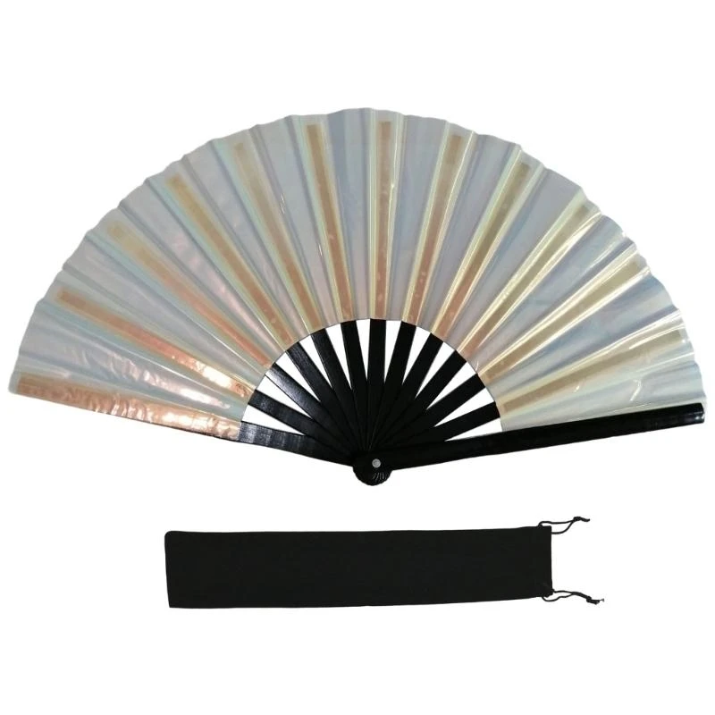PVC reflektierender buntes Taichi -Fan mit Bambusrahmen für den täglichen Gebrauch und zeigt B03E – Detail 9