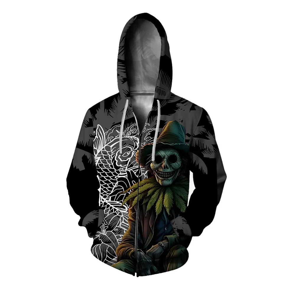 thumbnail image 1 of Sudadera con capucha de otoño para hombre, sudadera con capucha para hombre, sudaderas con estampados geniales de espantapájaros aterradores para hombre, ropa Monster Y2k, sudaderas con capucha con cr, 1 of 4