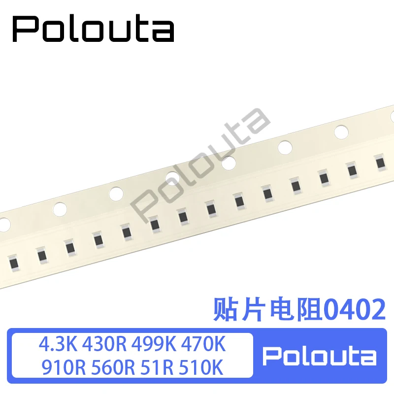 

Резистор 0402 SMD 4,3 K 430R 499K 470K 910R 560R 51R 510K, интегральная схема Arduino Nano Electronic, бесплатная доставка, 10 шт.