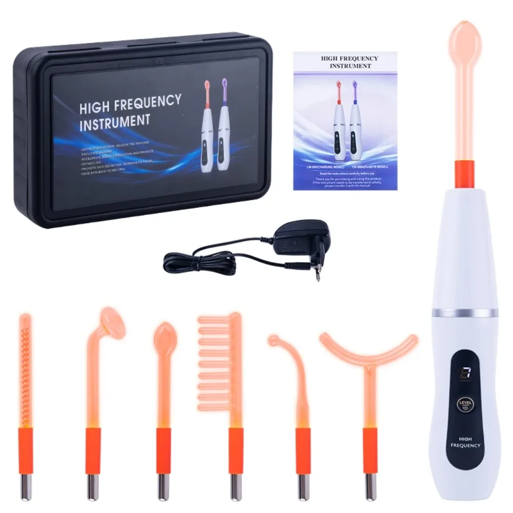 Six Interchangeable Heads Painless High Frequency Acne Facial Machine ...