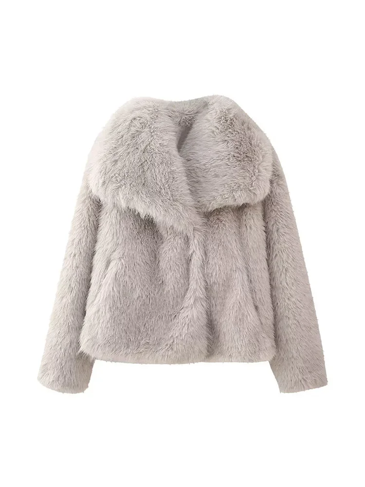 

Women 2023 Winter New Fashion Faux Leather Cotton Effect Jacket Coat Vintage Long Sleeve Pockets Female Outerwear Chic Tops