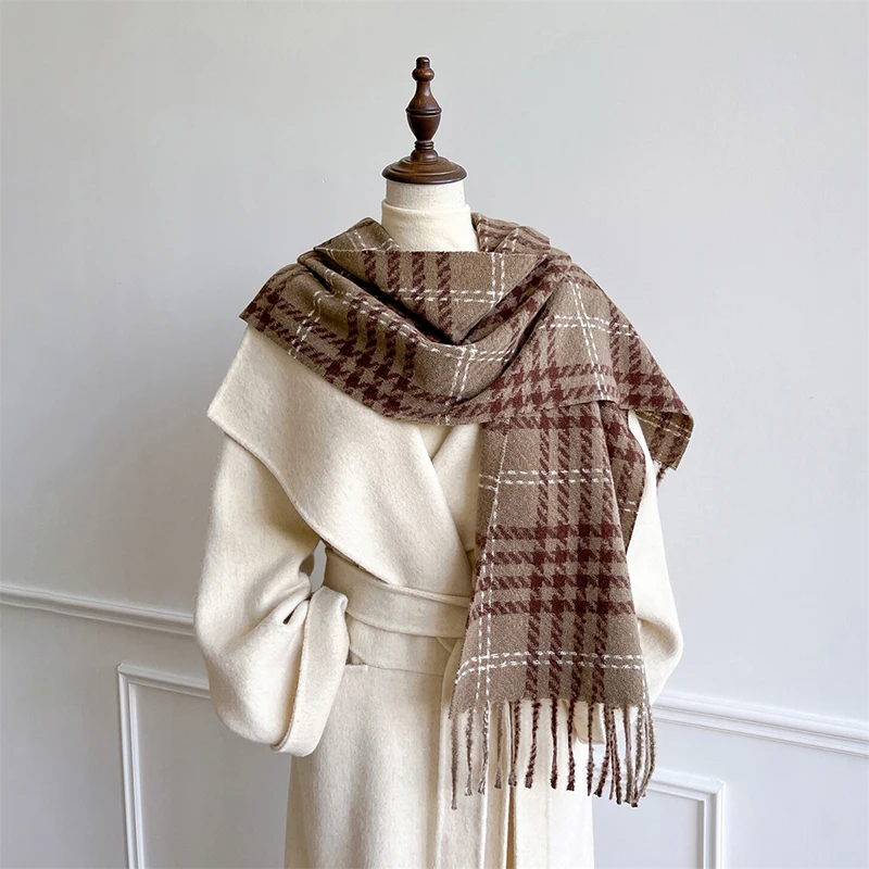 Kaschmir Warmer Schal für Frauen Luxusmarke Design Winter Männer Schal Wrap 2025, Plaid Weibliche Quaste Decken Poncho Echarpe Stola – Detail 11