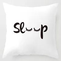 Nordic Children Cushion Cover  Pink Crown Eyelash Cartoon Smile Sleep Sweet Eyelashes Cute Pillow Case Mountain For Room Decor 5