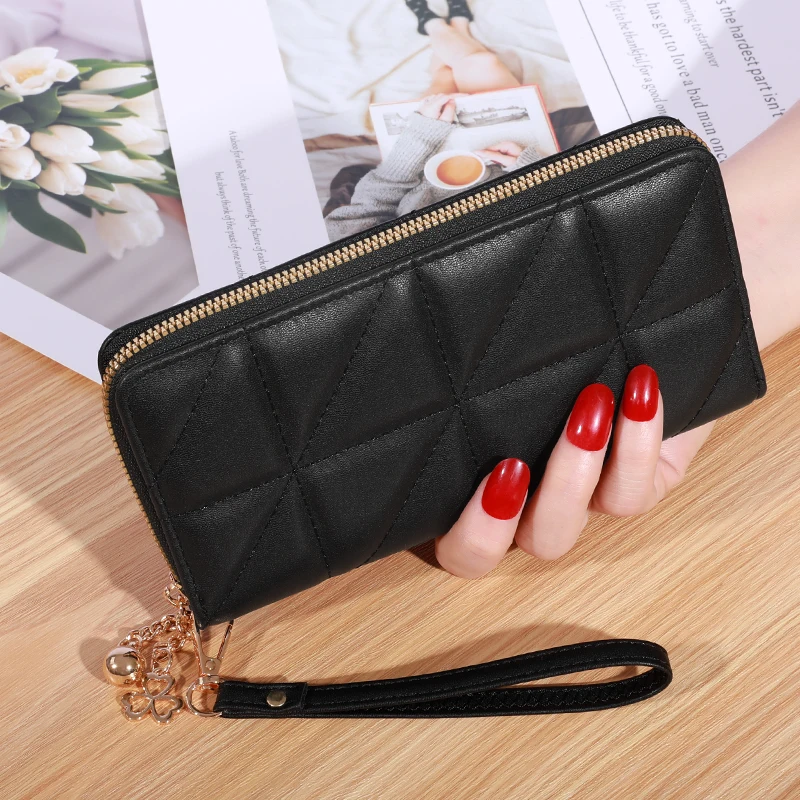 Leather Quilted Women's Wallet | Nicon Black | Sherry