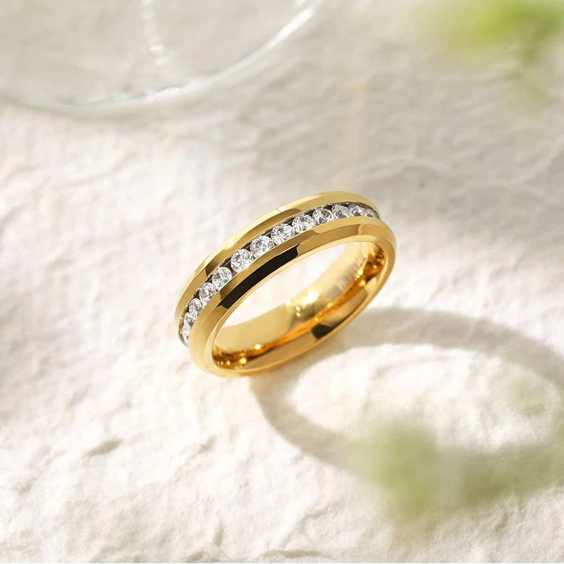 18K Placcato Oro Titanio Acciaio Semplice Combinazione Di - Foto 5