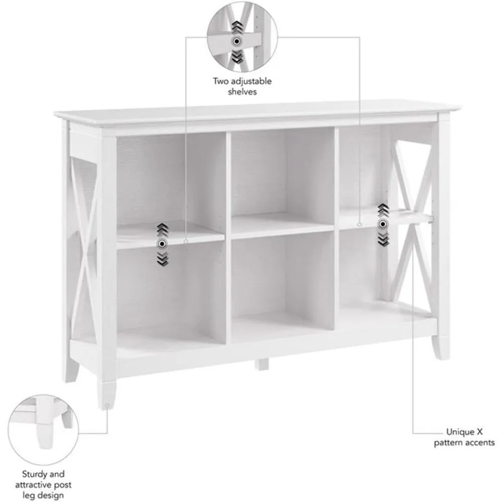 Key West 6 Cube Bookcase in Pure White Oak, Small Organizer for Home Office, Living Room, and Entryway 5