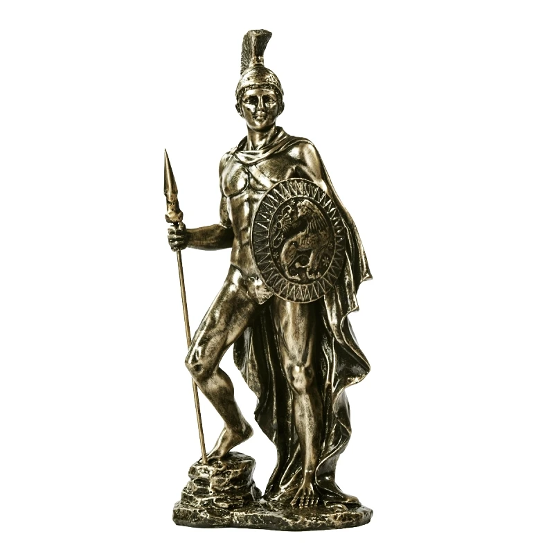 

Скульптура древнего греческого спартанского воина, статуя истребителя из смолы ручной работы, украшение персонажа фильма, аксессуары для поделок