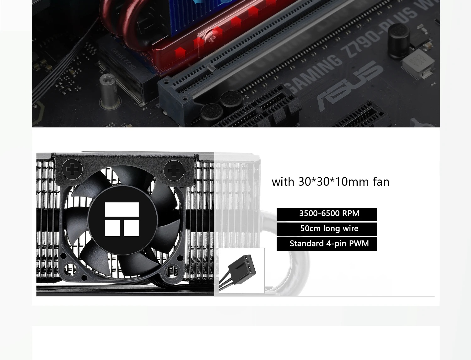 HR-10 2280 M.2 Solid State Drive AGHP 4 Heat Pipe Heat Sink Radiator M.2 SSD Coo