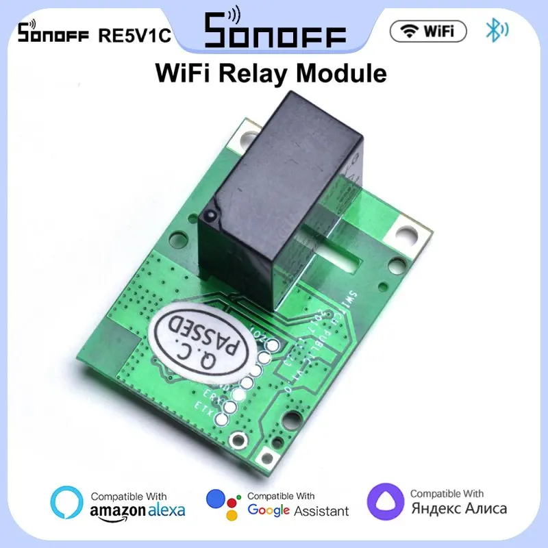 

SONOFF Relay Module RE5V1C Switch Wifi Smart Switch 5V DC Wireless Switches Inching/Selflock Working Modes APP/Voice/LAN Control