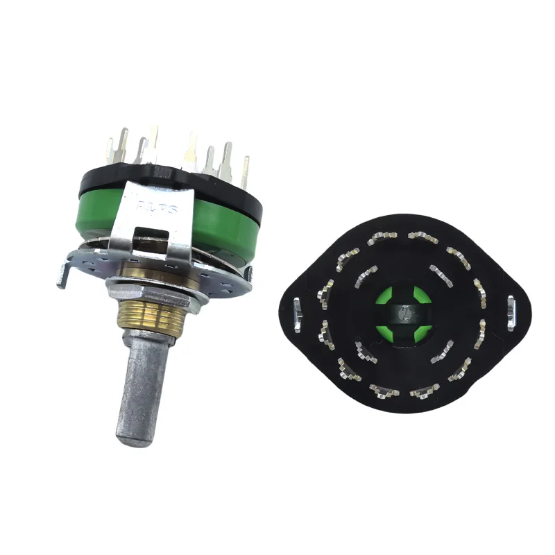 1 pcs SRRM1C7800 ALPS Rotary Band switch 4 pole 12 position audio signal switching switch Half shaft 20mm