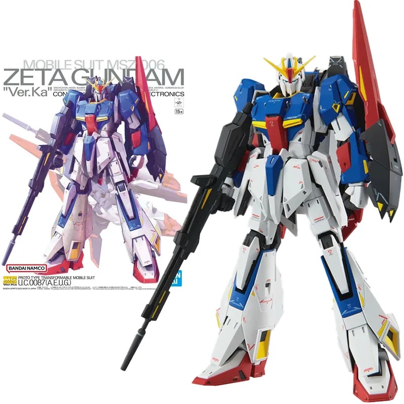 

Bandai Original Gundam Model Kit Anime Figure MG 1/100 ZETA GUNDAM VER.KA Action Figures Toys Collectible Gifts for Children