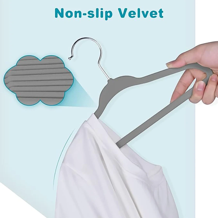 children's velvet non-slip hangers advanced children's closet hangers ultra-thin cute non-slip felt hangers 10/20/30pcs