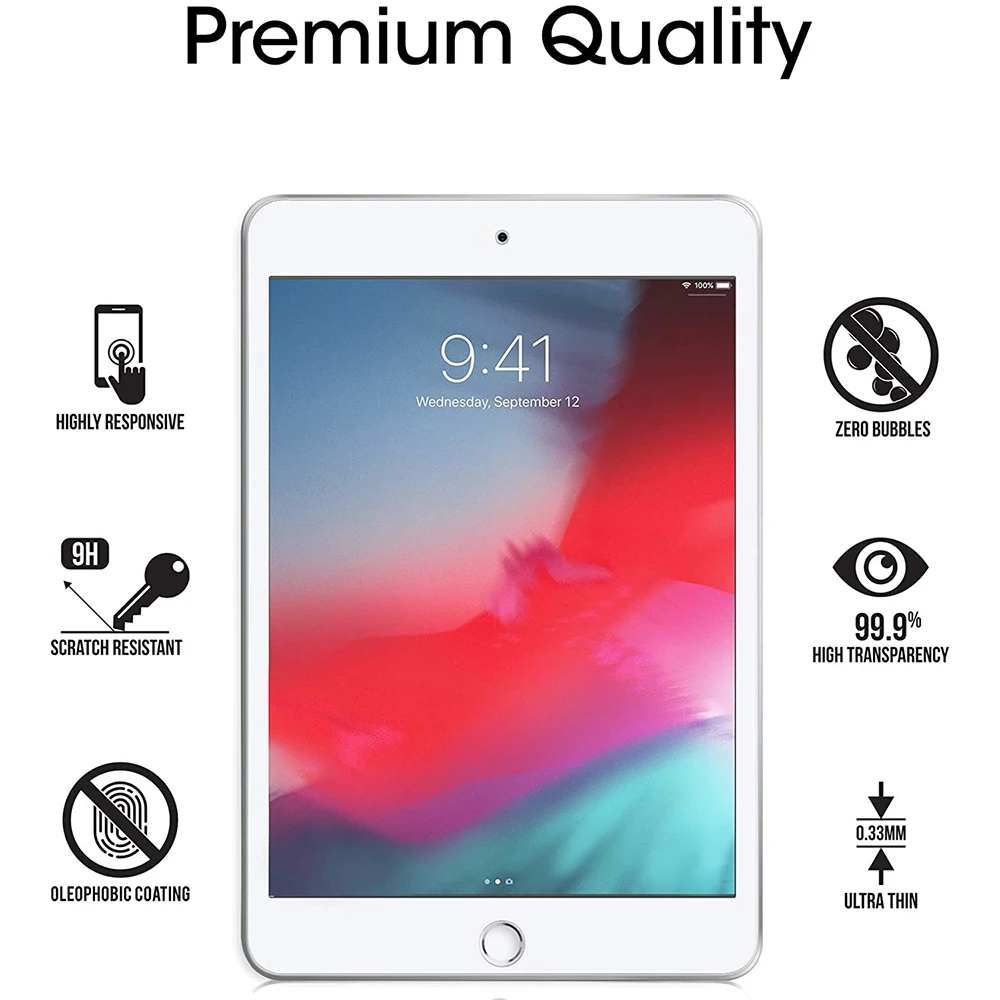 Tempered Glass For IPad Mini 1 2 3 Tablet Screen Protector For Ipad Mini Tablet Screen Protector Bubble Free Protective Film 5