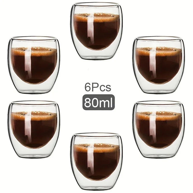 Coffee Glass Cup Double Wall Heat Insulation