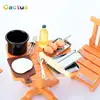 1Set 1/12 Dollhouse Miniature Items Kitchen Utensils Cooking Baking Set Model Rolling Pin Baking Tray DIY Doll House Accessories 3