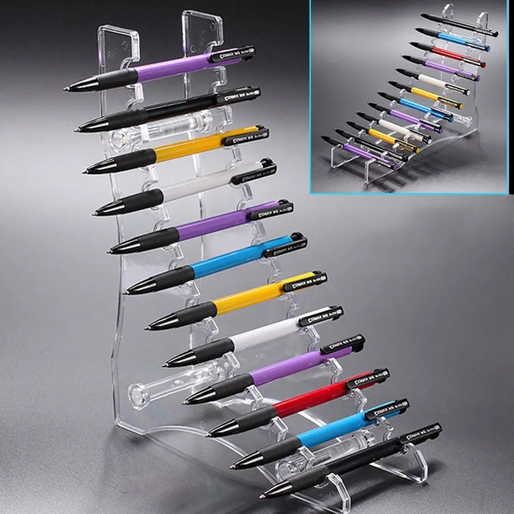 6/12-Slot Acrylic Pen Holder Display Stand Clear Makeup Brush Rack Organizer Holder Nail Brush Eyebrow Fountain Pen Rack Display makeup organizer,pen holder,pen and brush holder,brush holder
